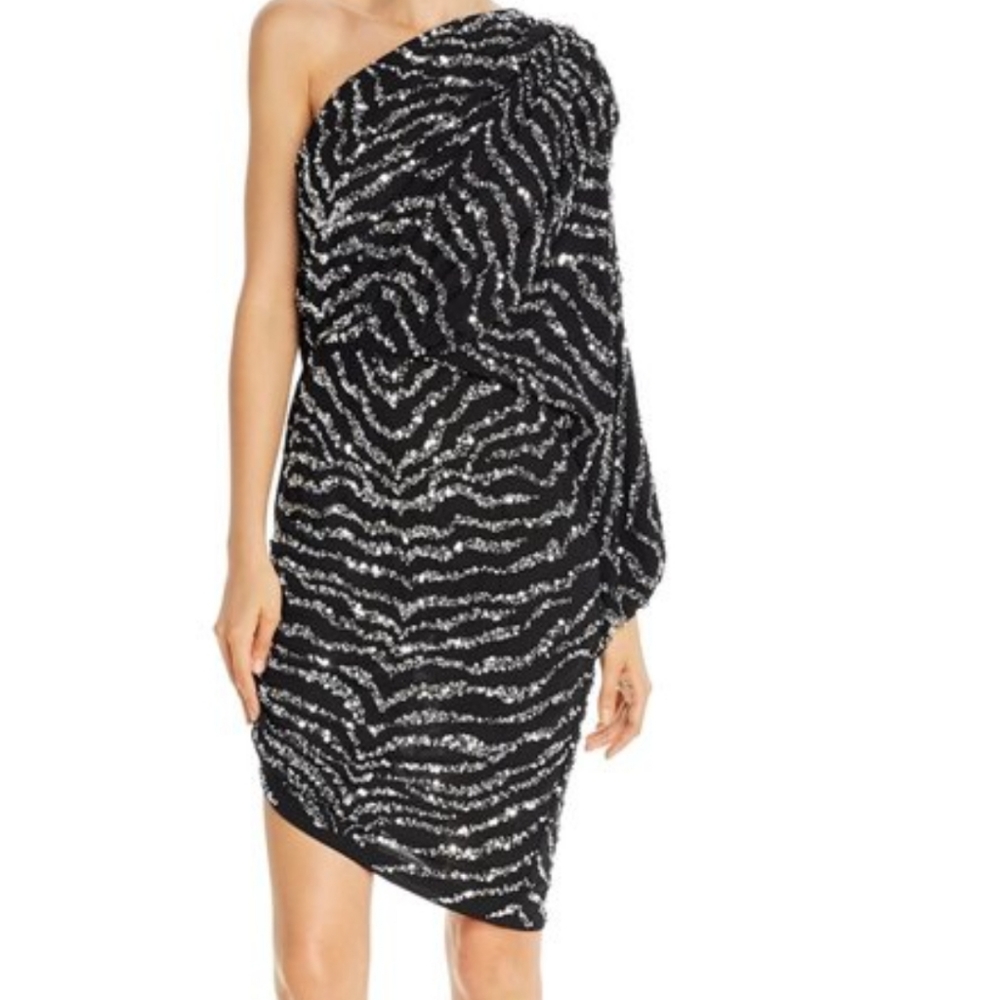 Woman's, half off the shoulder dress